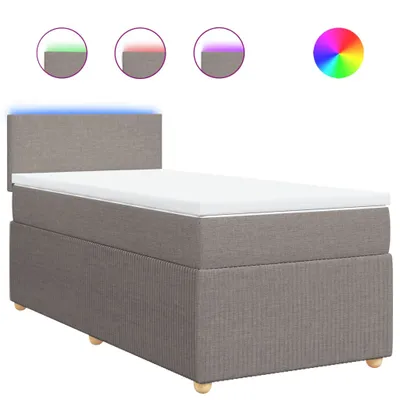 Produktbild von Boxspringbett mit Matratze Taupe 90x190 cm Stoff