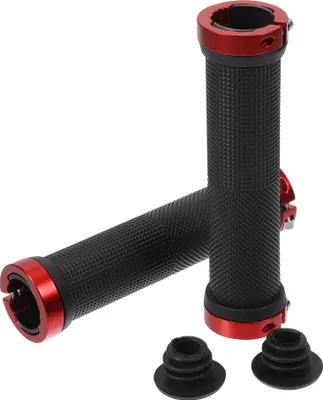 Image de 1 Paire De Poignées De Guidon De Vélo, Poignées De Vélo Antidérapantes Absorbant Les Chocs, Poignées De Guidon Verrouillables Pour Vélo Électrique Vtt, Noir Rouge