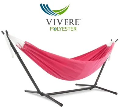 Produktbild von Doppelhängematte Hängematte mit Gestell Polyester Vivere C8POLY HotPink