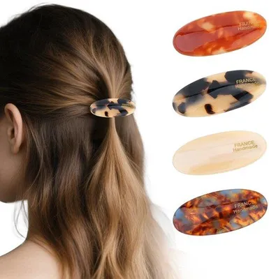 Produktbild von Vintage-Style-Haar-Spangen für Frauen, große Dicke-Haar-Spangen, 4 flache Spangen