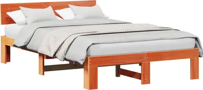 Produktbild von Bettrahmen Wachsbraun 120 x 200 cm Massives Kiefernholz