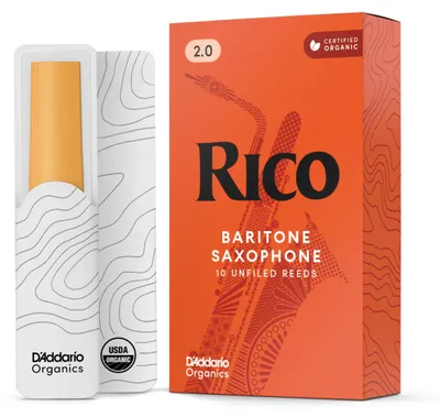 Produktbild von Rico Design RLA1020, Unfiled Rohrblatt, Bariton-Saxophon, Holz, Zuckerrohr, 10 Stück(e), Box