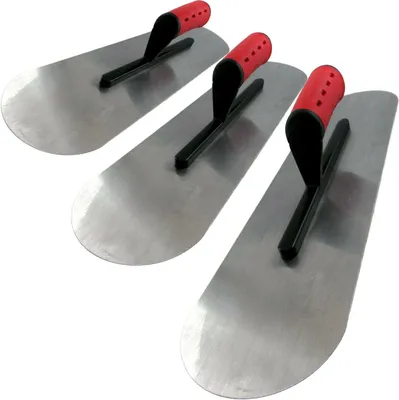 Produktbild von Set 3Stk. Bodenlegerkelle Zweiseitig Halbrund 295, 430 und 595 x120mm 2K Griff