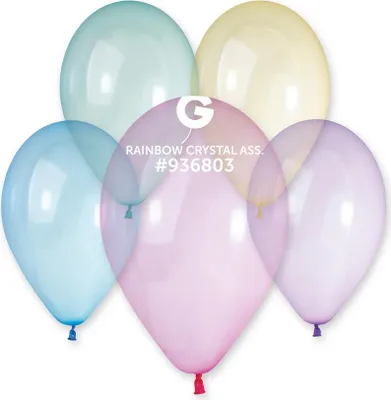 Productafbeelding van Kristallen ballonnen, mix van kleuren, 25 cm, 100 stuks.
