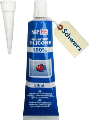 Produktbild von Aquariumsilikon Kleber Tube Aquarium Silikon Schwarz 50 ml Aquarium Kleber Silikon Wasserfest Silikonkleber Glaskleber Terrarium