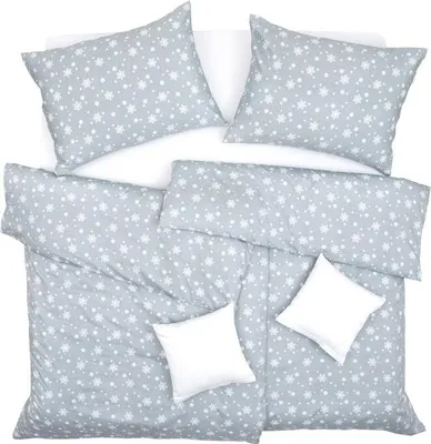 Obrázek produktu pro SCANquilt povlečení SATÉN PLUS vločky šedobílá 100% dlouhovlákná česaná bavlna 240 x 200/2 x 70 x 90 cm
