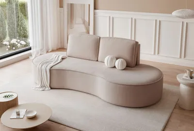 Produktbild von Sofa Designersofa ARLET 3-Sitzer in Stoff Riviera Beige