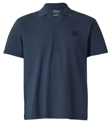 Produktbild von s.Oliver Übergrößen Poloshirt dunkelblau V-Ausschnitt