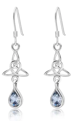 Imagen del producto de Pendientes de plata con topacio azul y diseño celta