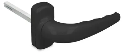 Productafbeelding van Amig - Versterkte rosetdeurgreep - Model Sendoa - Gemaakt van aluminium - Afmetingen: 125 x 66 mm - Vierkant van 8 mm - Zwart