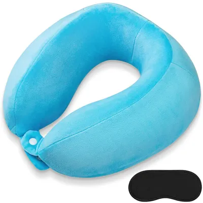 Image de Omgoods - Coussin de voyage en mousse à mémoire de forme, réglable - Soutien cervical confortable pour les voyages en avion et en voiture