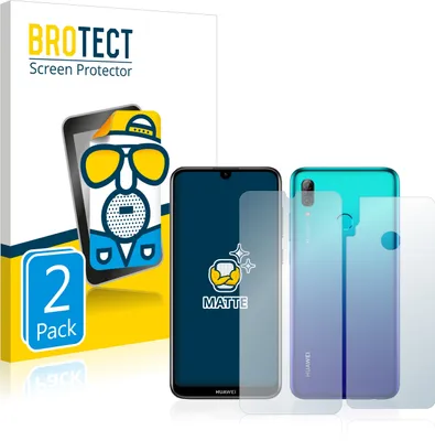 Produktbild von 2x BROTECT Schutzfolie für Huawei P smart 2019 (Vorder + Rückseite) Folie Matt Entspiegelt