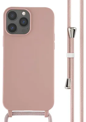 Imagen del producto de Funda de Silicona con Cuerda para Apple iPhone 13 Pro Max - Sand Pink