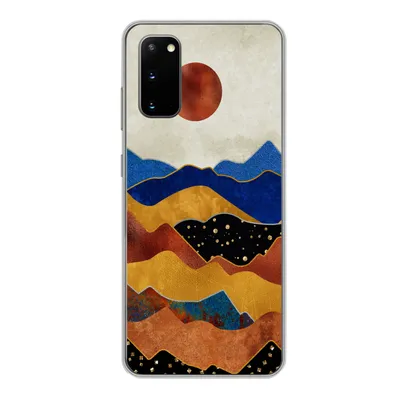 Produktbild von MuchoWow® Handyhülle Schutzhülle Hülle für Samsung Galaxy S20 Gold - Bronze - Blau Silikon Softcase Handy Hülle - Bild