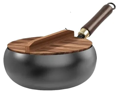 Image de Poêle, en fonte, avec revêtement antiadhésif, de 28 cm avec couvercle
