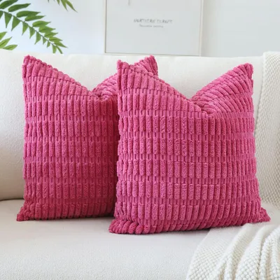 Produktbild von Kissenbezüge Kordsamt 2er Set Rose Rot 50x50 cm