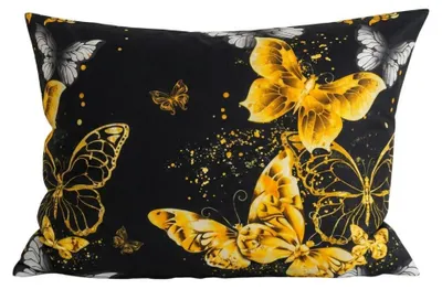 Obrázek produktu pro Povlak na polštář z mikrovlákna GOLD BUTTERFLY 70x90, černý