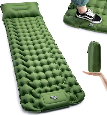 Produktbild von Isomatte, CIsomaamping Isomatte, Dicke Ultraleicht Isomatte mit Kissen Selbstaufblare Schlafmatte, für Camping Wandern Strand, wasserdichte & Faltbare