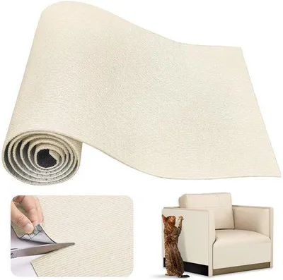 Obrázek produktu pro Samolepicí škrabadlo pro kočky, 200 x 40 cm, škrabadlo pro kočky, které lze nařezat na míru, ochrana proti poškrábání nábytku kočkami, páska proti poškrábání nábytku kočkami, samolepicí škrabadlo pro kočky (béžové)