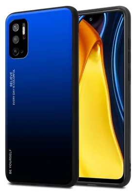 Image de Cadorabo Housse pour Xiaomi RedMi NOTE 10 5G / POCO M3 PRO 5G en BLEU - NOIR Housse bicolore en verre trempé et silicone TPU Back Case Cover Etui Handy Hülle