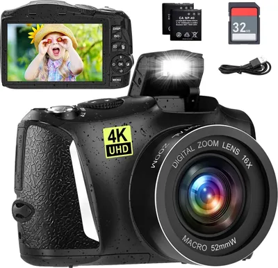 Produktbild von Fine Life Pro 4K Ultra HD Digital Kompaktkamera für Einsteiger (48MP, kompakte 4K Digital Pocket Kamera für Einsteiger mit Akku)