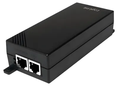 Produktbild von LogiLink POE004, Gigabit Ethernet, 10,100,1000 Mbit/s, 10/100/1000 BASE T(X), IEEE 802.3, IEEE 802.3ab, IEEE 802.3af, IEEE 802.3at, IEEE 802.3u, Schwarz, Überlastschutz, Kurzschluß