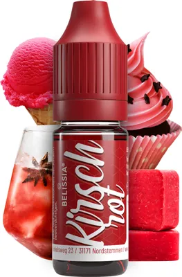 Produktbild von Belissia Lebensmittelfarbe Kirschrot - 10ml flüssig & hochkonzentriert - Lebensmittelechte Speisefarbe zum Backen, Kochen, Fondant & DIY - vegan