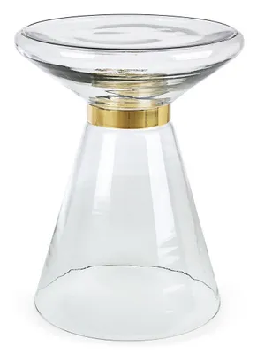 Produktbild von Beistelltisch Azmin 36 x 36 x 46 cm Glas und Messing Couchtisch