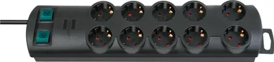 Obrázok produktu pre Brennenstuhl BN-1153300120, 2 m, Plast, Čierna, 10 AC zásuvky/AC zásuviek, 250 V, 50 - 60 Hz