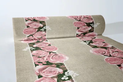 Produktbild von Airlaid Tischläufer Lovely Roses in Rosa 40 cm x 24 m , 1 Stück - Mank
