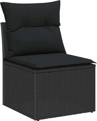 Immagine prodotto di vidaXL Set di divani da giardino con cuscini 9 pezzi in Poly Rattan nero
