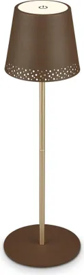 Produktbild von LED Akku-Tischleuchte Tischlampe verstellbar IP44 braun gold RGB innen außen