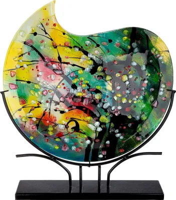Obrázek produktu pro Casablanca by Gilde Glasart kulatá dekorativní váza Nicosia, ručně malovaná V. 50 cm, 39298