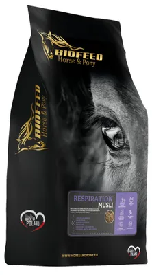Produktbild von Biofeed Pferdemüsli Horse & Pony Respiration 20 Kg, Pferdefutter Müsli Ohne Hafer Und Soja, Mit Kräutern Zur Unterstützung Der Atemwege