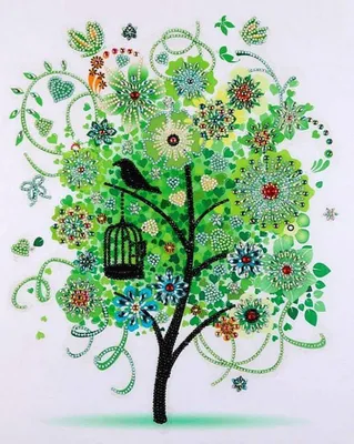 Produktbild von Diamantstickerei Frühlingsbaum 45x55 cm
