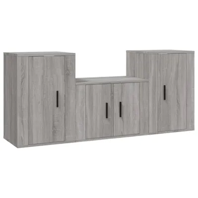 Produktbild von vidaXL 3-tlg. TV-Schrank-Set Grau Sonoma Holzwerkstoff