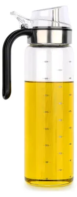 Produktbild von Essig- und Ölflasche 500 ml, Olivenölspender aus Glas mit Skala, Dispenser für BBQ und Kochen
