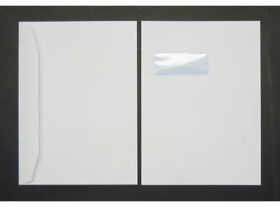 Produktbild von Kuvertierhüllen 240x330mm 100g/qm gummiert Sonderfenster VE=250 Stück weiß