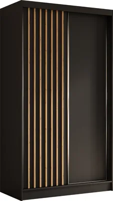 Produktbild von AX LIVING Cabinio Kleiderschrank 120cm breit Schwarz/Artisan-Lamellen