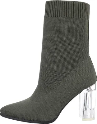 Produktbild von Ital-Design Damen Stiefeletten  Textiloptik High-Heel Stiefeletten 84338437 Olive Gr.  41