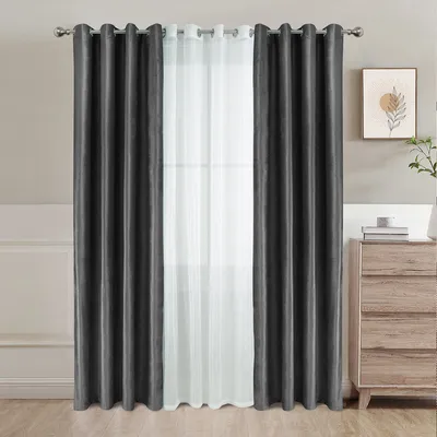 Produktbild von (Dunkelgrau, 140 * 230 cm) 2 STÜCKE Samtvorhang, einfarbiger, wärmeisolierter Samtvorhang für Wohnzimmer und Schlafzimmer