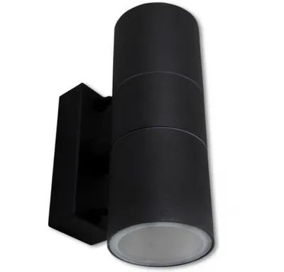 Produktbild von LED Wandleuchte doppelt rund - GU10 Fassung - IP44 - geeignet für 1 GU10 Spots - Anthrazit