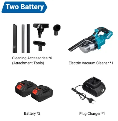Produktbild von Kabelloser Handstaubsauger - 3-in-1 Elektrostaubsauger - 18 V - 2 Akkus - 0,6–1 l Staubbehälter - Für Haushalt und Auto