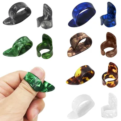Imagen del producto de 12 púas para guitarra, púas para el pulgar y púas para los dedos