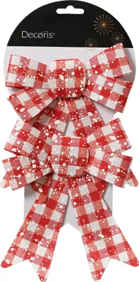 Produktbild von Schleifen 17cm Kariert 2er Set - Rot / Weiß