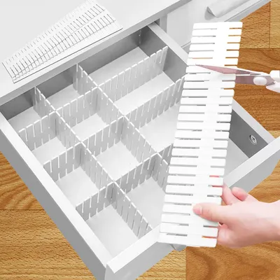 Zdjęcie produktu dla Organizer do szuflad, 16 sztuk, regulowany, do artykułów biurowych, sypialni, kuchni