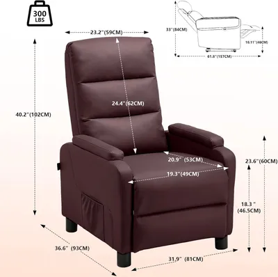 Zdjęcie produktu dla Regulowany fotel – fotel wypoczynkowy – fotel do oglądania telewizji – fotel do salonu – maksymalne obciążenie: 150 kg