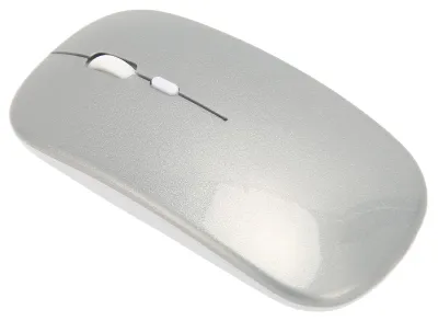 Obrázok produktu pre Bezdrôtová USB myš – dobíjateľná bezdrôtová počítačová myš s nízkou hlučnosťou na prácu, štúdium a voľný čas – strieborná