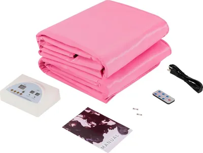 Immagine prodotto di Coperta sauna portatile - Elettrica - Design con cerniera - Temperatura regolabile da 35 a 80 °C - Per spa domestiche e saloni di bellezza - Rosa