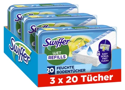 Produktbild von Swiffer Bodenwischer Nachfüller Wet, 60 Feuchte Tücher